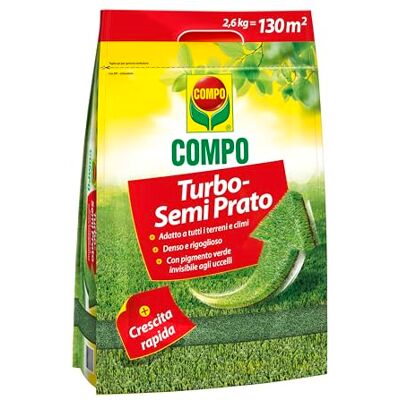 Compo TURBO Semi per il Prato, Germinazione Rapida e Inseidamente Efficace, 2,6kg Compo TURBO Semi per il Prato, Germinazione Rapida e Inseidamente Efficace, 2,6kg