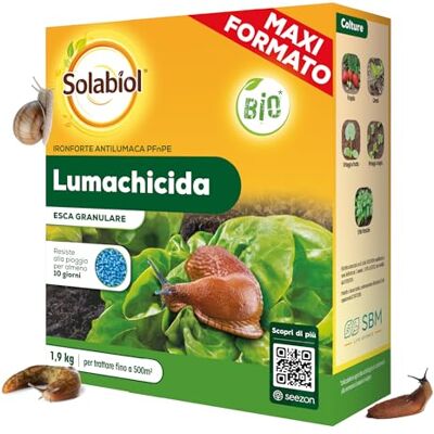 Solabiol Lumachicida PFnPE Biologico a base di Fosfato Ferrico, elimina lumache e chiocciole 1,9 Kg Solabiol Lumachicida PFnPE Biologico a base di Fosfato Ferrico, elimina lumache e chiocciole 1,9 Kg