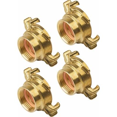 Meister Raccordo filettato rapido, 4 pezzi, in ottone, per sistemi di tubi, filettatura interna da ¾", distanza tra gli artigli di 40 mm, adatto per acqua potabile secondo DVGW Meister Raccordo filettato rapido, 4 pezzi, in ottone, per sistemi di tubi, filettatura interna da ¾", distanza tra gli artigli di 40 mm, adatto per acqua potabile secondo DVGW