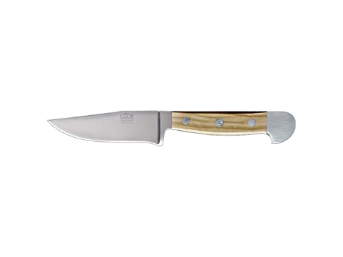 Güde Jagdnicker, geschmiedet, Serie, Doppelkropf, Griff Solingen-Coltello da Caccia forgiato, 11 cm, Legno d'ulivo, Alpha-Olive-Doppio Collarino, Fatto a Mano in Germania Unisex, Marrone, Taglia Unica