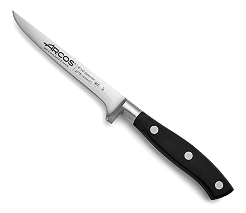 Arcos Serie Riviera, Coltello Disosso, Acciaio Inossidabile Forgiato NITRUM 130 mm, Manico Polioxymetilene (POM), Colore Nero