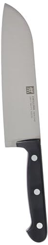 ZWILLING Twin Chef 2 Coltello Santoku, Acciaio Inossidabile, Nero, 18 cm