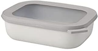 Mepal Multi Bowl Cirqula Rectangular Contenitori Plastica con Coperchio Adatto come Contenitore Ermetico per Frigo, Microonde, Congelatore da Portata Ciotole Cucina 1000 ml Nordic White