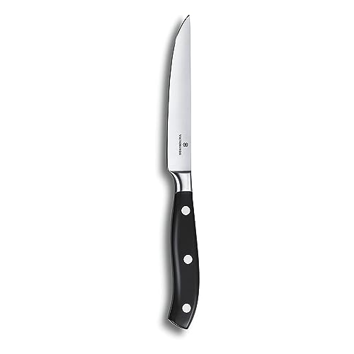 Victorinox , coltello da bistecca Grand Maître con lama dritta da 12 cm, in confezione regalo, nero