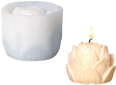 Generic Stampo in silicone per candele aromaterapiche 3D a forma di fiore di loto stampo per sapone fai da te modello di sapone fatto a mano decorazione