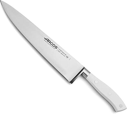 Arcos Serie Riviera Blanc, Coltello da Chef Coltello da Cucina, Acciaio Inossidabile Forgiato NITRUM 250 mm, Manico Polioxymetilene (POM), Colore Bianco