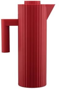 Alessi Plissé  Caraffa termica in resina termoplastica con interno in vetro termico a doppia parete, colore: Rosso