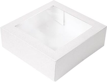 Garcia de Pou 50 pezzi Scatole Pasticceria con Finestra 'Thepack' 250 G/M2 + Opp 23 x 23 x 7,5 cm Bianco Cartone Ondulato Nano-Micro