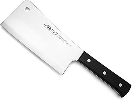 Arcos Serie Universal, Mannaietta Mannaia da Cucina, Lama Acciaio Inossidabile NITRUM 180 mm, Manico Polioxymetilene (POM), Colore Nero