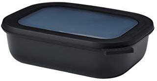 Mepal Multi Bowl Cirqula Rectangular Contenitori Plastica con Coperchio Adatto come Contenitore Ermetico per Frigo, Microonde, Congelatore da Portata Ciotole Cucina 1000 ml Nordic Black