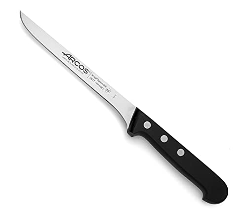 Arcos Serie Universal, Coltello di filetto Coltello bistecca Coltello bistecca, Lama Acciaio Inossidabile NITRUM 160 mm, Manico Polioxymetilene (POM), Colore Nero