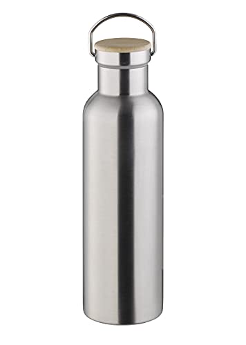 APS Borraccia in Acciaio Inox Resistente di Alta qualità, Bottiglia d'Acqua da 750 ml con Maniglia per Il Trasporto e Guarnizione di Ricambio.