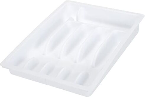 Kesper Vassoio portaposate Estraibile in plastica, Dimensioni 29-50 cm x 38 x 6,5 cm, Colore: Bianco