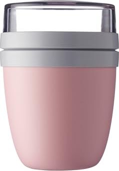 Mepal – Contenitore per il Pranzo Ellipse – Scoparti Separati per Yogurt e Muesli Adatto per il Freezer, il Microonde e la Lavastoviglie – 500 ml + 200 ml – Nordic Pink