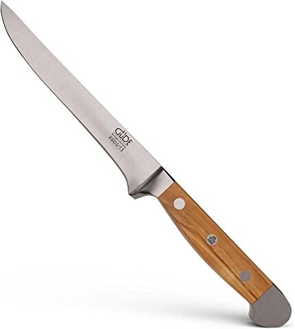 Güde Solingen Coltello per disossare forgiato, 13 cm, legno d'ulivo, ALPHA-OLIVE doppio collarino, fatto a mano in Germania