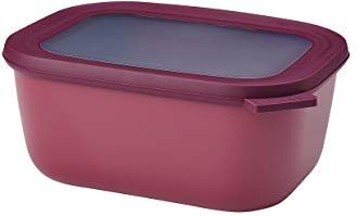 Mepal Multi Bowl Cirqula Rectangular Contenitori Plastica con Coperchio Adatto come Contenitore Ermetico per Frigo, Microonde, Congelatore da Portata Ciotole Cucina 1500 ml Nordic Berry