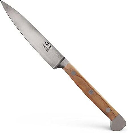 Güde Solingen Coltello per lardellare forgiato, 10 cm, Legno d'ulivo, Alpha-Olive Doppio Collarino, Fatto a Mano in Germania