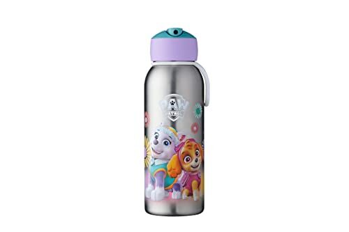 Mepal Borraccia Ermetica Flip-up Campus Borracce Ermetiche per Bambini Borraccia in Acciaio Inox 9 Ore di Calore e 12 Ore di Freschezza Senza BPA 350 ml Paw Patrol Girls