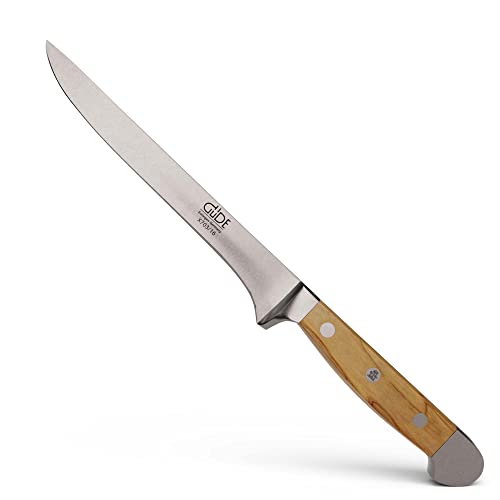 Güde Solingen Coltello per disossare forgiato, 16 cm, legno d'ulivo, ALPHA-OLIVE doppio collarino, fatto a mano in Germania