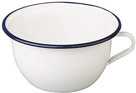 IBILI Vaso da Camera Blanca 2,7 l in Acciaio Smaltato, Bianco/Blu, Ceramica, 22 cm