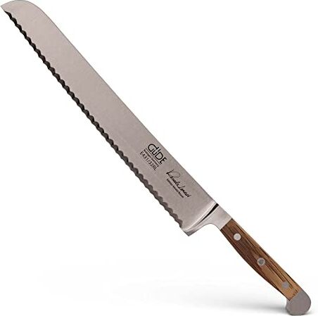 Güde Solingen Coltello da Pane forgiato per la Mano Destra e Sinistra, 32 cm, Legno di Quercia di Botte, Alpha-FASSEICHE Doppio Collarino, Fatto a Mano in Germania