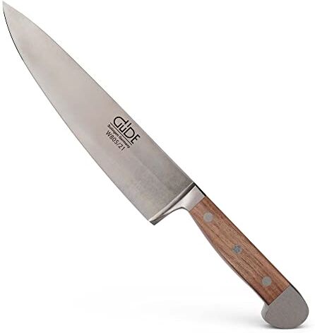 Güde Solingen Coltello da cuoco forgiato, 21 cm, legno di noce, ALPHA-WALNUT Coltelli da Chef, doppio collarino, fatto a mano in Germania