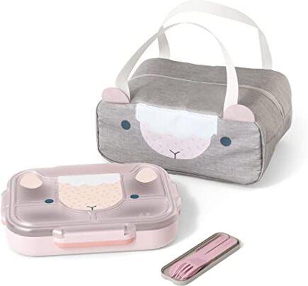 monbento Set Porta Pranzo Apprendista Avventuriero Bambini Con Lunch box bambini MB Wonder con Scomparti, Borsa Termica Pranzo MB Wonder Travel e Posate MB Pocket Color Rosa