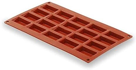 LACOR Stampo Silicone Rettangolare Piccolo 20 cavità, Rosso, Ø 80x30 mm