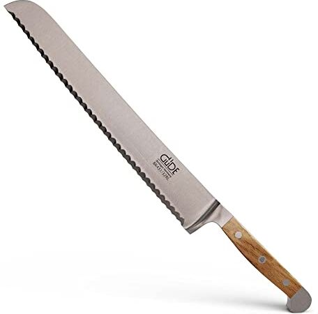 Güde Solingen Coltello da pane forgiato, 32 cm, legno di quercia Balkhauser Kotten, ALPHA-BALK doppio collarino, fatto a mano in Germania