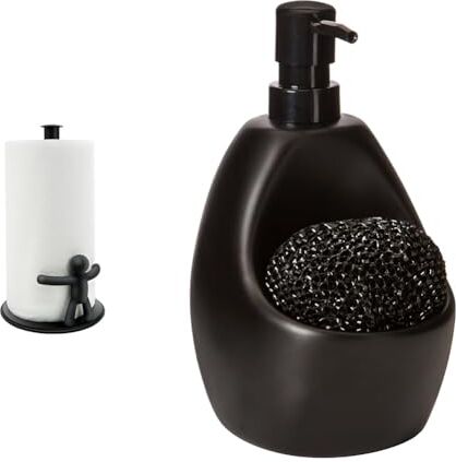 Umbra Buddy Portarotolo da Tavolo, Nero, Nuovo, Taglia Unica & Joey 591 ml Dispenser per sapone, Gres, Nero