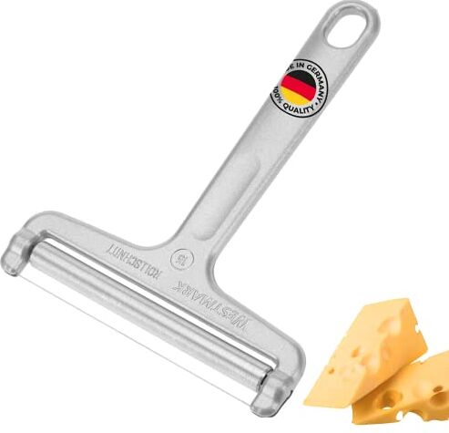 Westmark Affetta-formaggio con rullo e filo tagliente, Spessore regolabile, Acciaio inox/Alluminio, Rollschnitt, Argento,