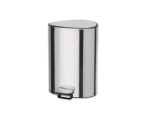 Joseph Joseph EasyStore Luxe Pattumiera a Pedale, 5 Litri, Coperchio con Chiusura Silenziosa, Secchio Rimovibile, Bagno, Camera da letto, Ufficio, Acciaio Inox