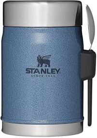 Stanley Classic Legendary Food Jar 0.4L con Cucchiaio-Forchetta Contenitore Termico per Alimenti Caldi Thermos Mantiene Caldo o Freddo per 7 Ore Lavabile in Lavastoviglie Senza BPA Lake