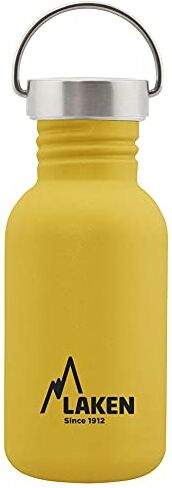 Laken Basic Borraccia in Acciaio Inossidabile, Bottiglia d'acqua con Tappo a Vite in Acciaio, Bocca Larga, 500ml, Giallo