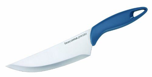 Tescoma 863029 Presto Coltello Cuoco, Acciaio Inossidabile, Blu, 17 cm, 1 Pezzo