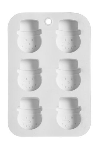 PREMIER Housewares Stampo per 6 dolci in silicone antiaderente a forma di pupazzo di neve, colore: Bianco