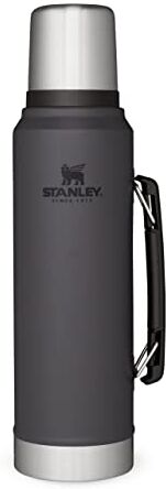 Stanley Classic Legendary Thermos 1L Mantiene la Temperatura 24 Ore (Caldo/Freddo) Borraccia Termica Senza BPA Bottiglia Termica 1L- Borraccia Acciaio Inox Termos Charcoal