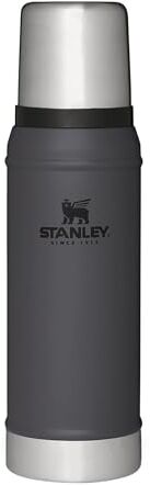 Stanley Classic Legendary Thermos 0.75L Mantiene la Temperatura 20 Ore (Caldo/Freddo) Borraccia Termica 750 ml Senza BPA Bottiglia Termica Borraccia Acciaio Inox Termos Charcoal