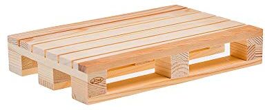 MAQA 1 pezzo Mini bancali legno, tagliere piccolo pallet pedana in legno di abete per servire aperitivo 20x12x3.5 cm