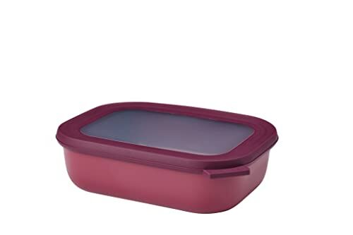 Mepal Multi Bowl Cirqula Rectangular Contenitori Plastica con Coperchio Adatto come Contenitore Ermetico per Frigo, Microonde, Congelatore da Portata Ciotole Cucina 1000 ml Nordic Berry