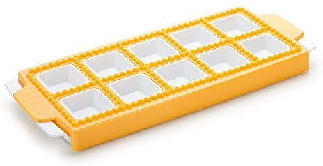 Tescoma Delicia 630877 Stampo per Raviolini Quadrati, Plastica, 10 Pezzi, 1 Pezzo, Giallo