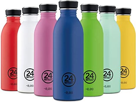 24BOTTLES Urban Bottle Borraccia 1 Litro/500ml/250ml, Bottiglia Thermos con Tappo 100% Ermetico Borracce Ecologiche senza BPA in Acciaio Inox con Design Italiano [NON Termica, Ultraleggera]