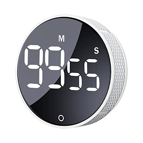 AVINIA Timer da cucina grande LED magnetico con conto alla rovescia, timer visivo, facile per bambini, anziani, insegnanti e per la classe, per cucinare fitness, per insegnare il bagno, bianco