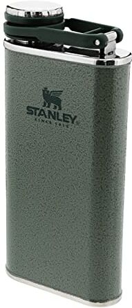 Stanley Classic Wide Mouth Flask 0.23L Hammertone Green with Never- Lose Cap Fiaschetta per anca in Acciaio Inossidabile con ampia apertura per un facile riempimento e dosaggio Senza BPA