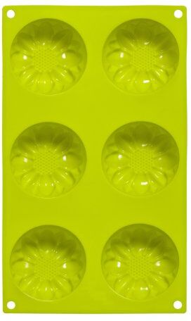 PREMIER Housewares Stampo per 6 dolci a forma di margherita in silicone, colore: Verde lime