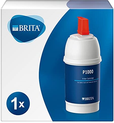 Brita Cartuccia filtrante di ricambio P1000 per  filtra, riduce il cloro, il calcare e le impurità (la confezione può variare)