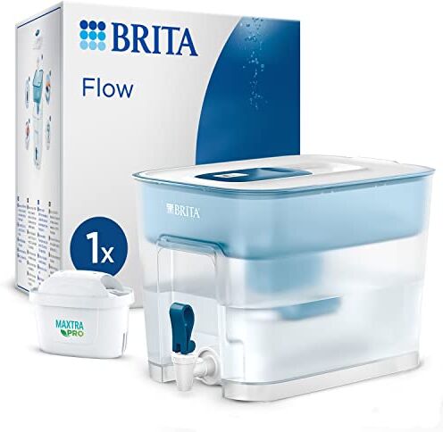 Brita Distributore filtrante per acqua 8, 2 L con filtro, Bianco