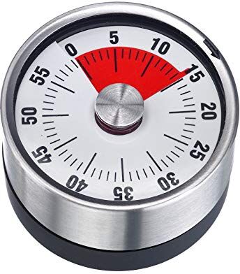 Westmark Timer da cucina, Meccanico, Magnetico, 1-60 minuti, Acciaio inox/Plastica, Antracite/Argento,