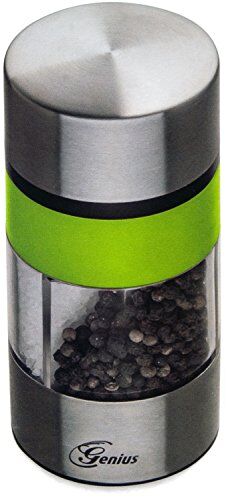 Genius Macina spezie in Acciaio Inox 3 in 1, Colore: Verde Kiwi, Acciaio Inox, Multicolore