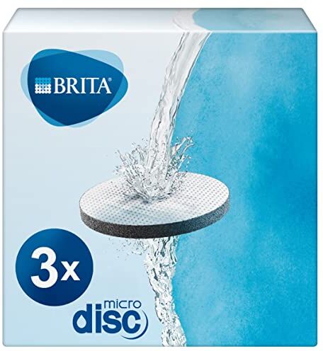 Brita Filtri MicroDisc per Bottiglia e Borraccia Filtrante per acqua incl. 3 Filtri per la riduzione di cloro, erbicidi, pesticidi e impurità